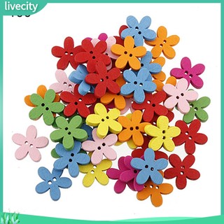 {livecity} Set 100 nút gỗ hình hoa