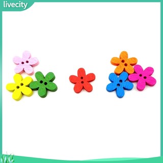 {livecity} Set 100 nút gỗ hình hoa