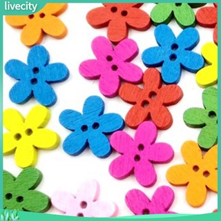 {livecity} Set 100 nút gỗ hình hoa