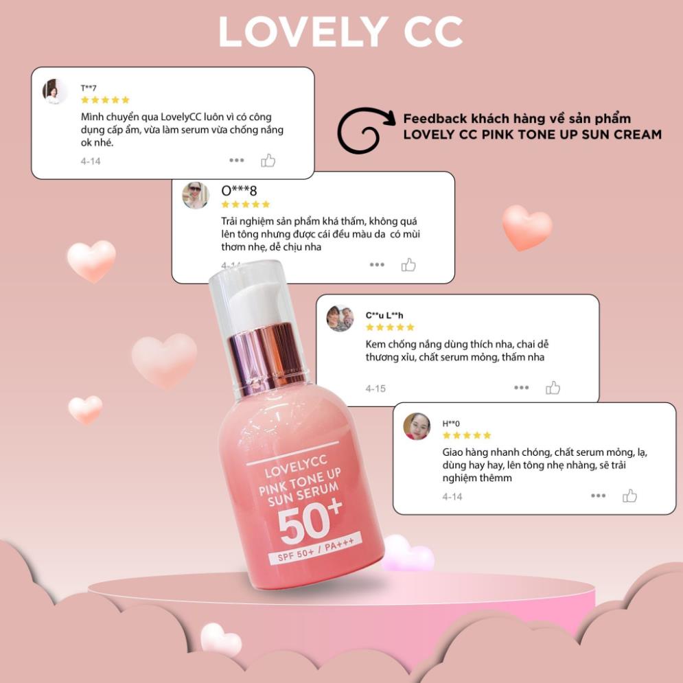 Combo Dưỡng Trắng Da Chống Nắng Lovelycc Pink Tone Up Ampoule SPF 50+++ 30ml