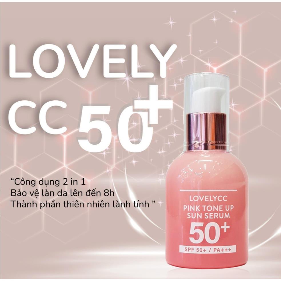 Combo Dưỡng Trắng Da Chống Nắng Lovelycc Pink Tone Up Ampoule SPF 50+++ 30ml