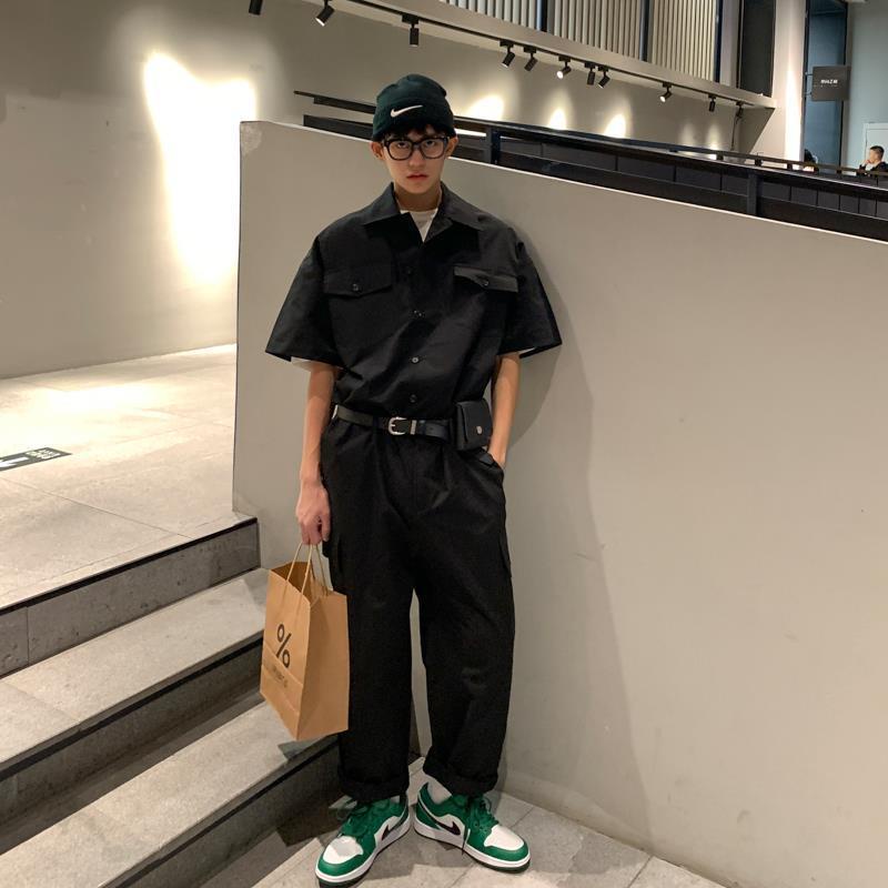 Áo Liền Quần Ngắn Tay Phong Cách Hip Hop Đường Phố Hàn Quốc Thời Trang Mùa Hè Cho Nam One