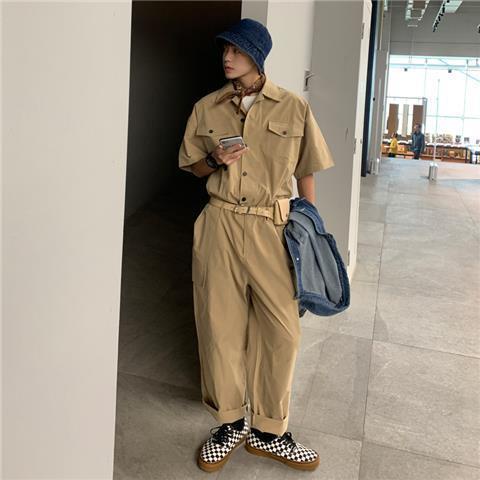 Áo Liền Quần Ngắn Tay Phong Cách Hip Hop Đường Phố Hàn Quốc Thời Trang Mùa Hè Cho Nam One