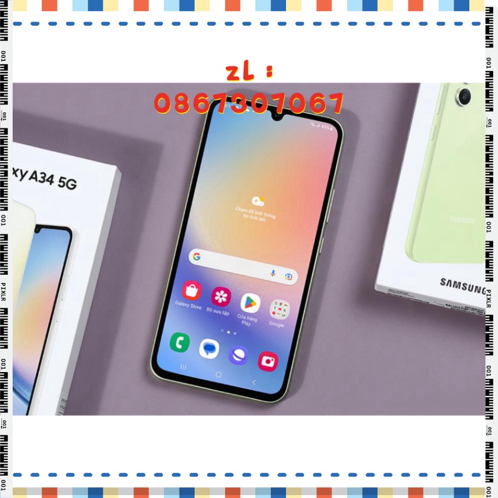 Điện thoại Samsung Galaxy A34 5G màn hình 6.6 inch Super AMOLED 120hz 6GB Bộ nhớ 128GB Khung Nhựa A1 JK9 chính