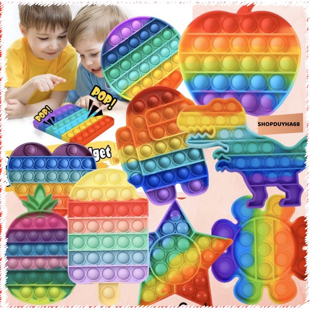 Đồ Chơi Pop it bóp bóp Bấm Nút Bóp Bóng - Pop It Fidget Toy, Giảm Stress, Bằng Silicon An Toàn Cho Bé