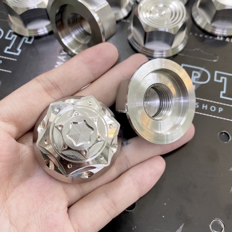 Tán chụp bánh cốt sau Mẫu Thái và M3 INOX 304 gắn cho các dòng xe Tay Ga