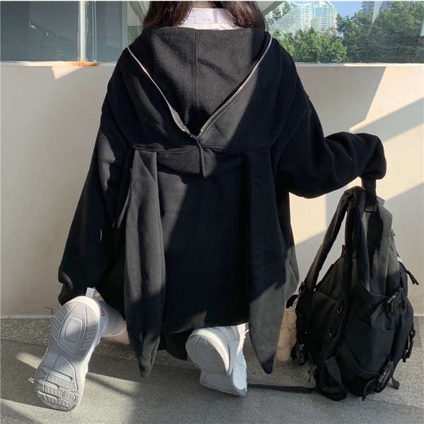 Áo Khoác Cardigan Có Nón Tai Thỏ Dễ Thương Thời Trang Xuân Thu Cho Nữ