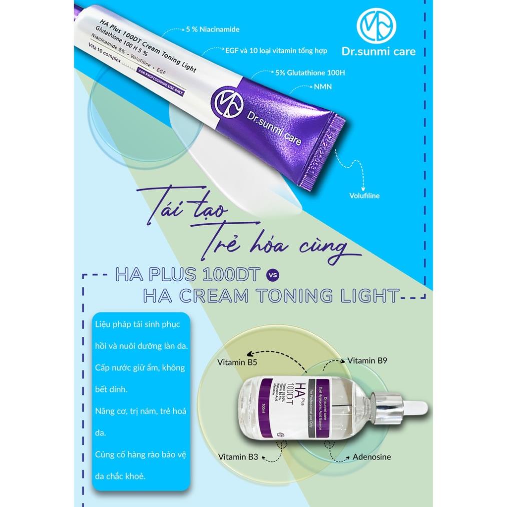Kem Dưỡng Trắng Da, Phục Hồi Da Dr. Sunmi Care HA Plus 100DT Cream Toning Light Hàn Quốc 50ml | BigBuy360 - bigbuy360.vn