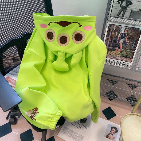 Áo Khoác Hoodie Có Khóa Kéo Thêu Họa Tiết Ba Mắt Dễ Thương Cho Nam Và Nữ