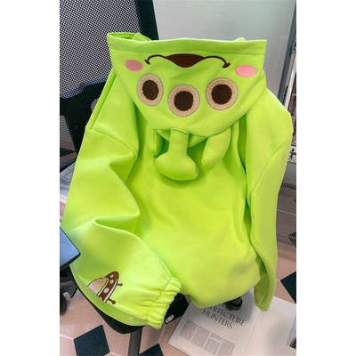 Áo Khoác Hoodie Có Khóa Kéo Thêu Họa Tiết Ba Mắt Dễ Thương Cho Nam Và Nữ