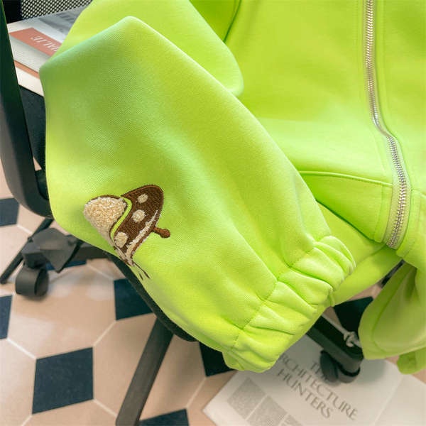 Áo Khoác Hoodie Có Khóa Kéo Thêu Họa Tiết Ba Mắt Dễ Thương Cho Nam Và Nữ