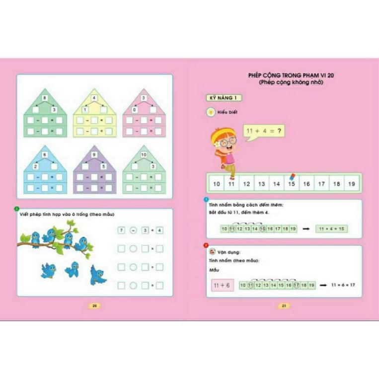 Sách - Rèn Kĩ Năng - Tính Nhanh Tính Nhẩm Cho Bé 5-7 Tuổi HM BOOK