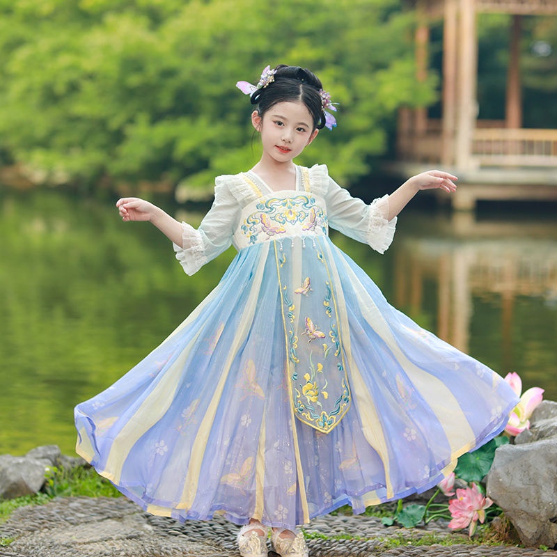 Đầm Hán Phục Tay Ngắn Phong Cách Trung Hoa Thời Trang Mùa Hè Mới Cho Nữ