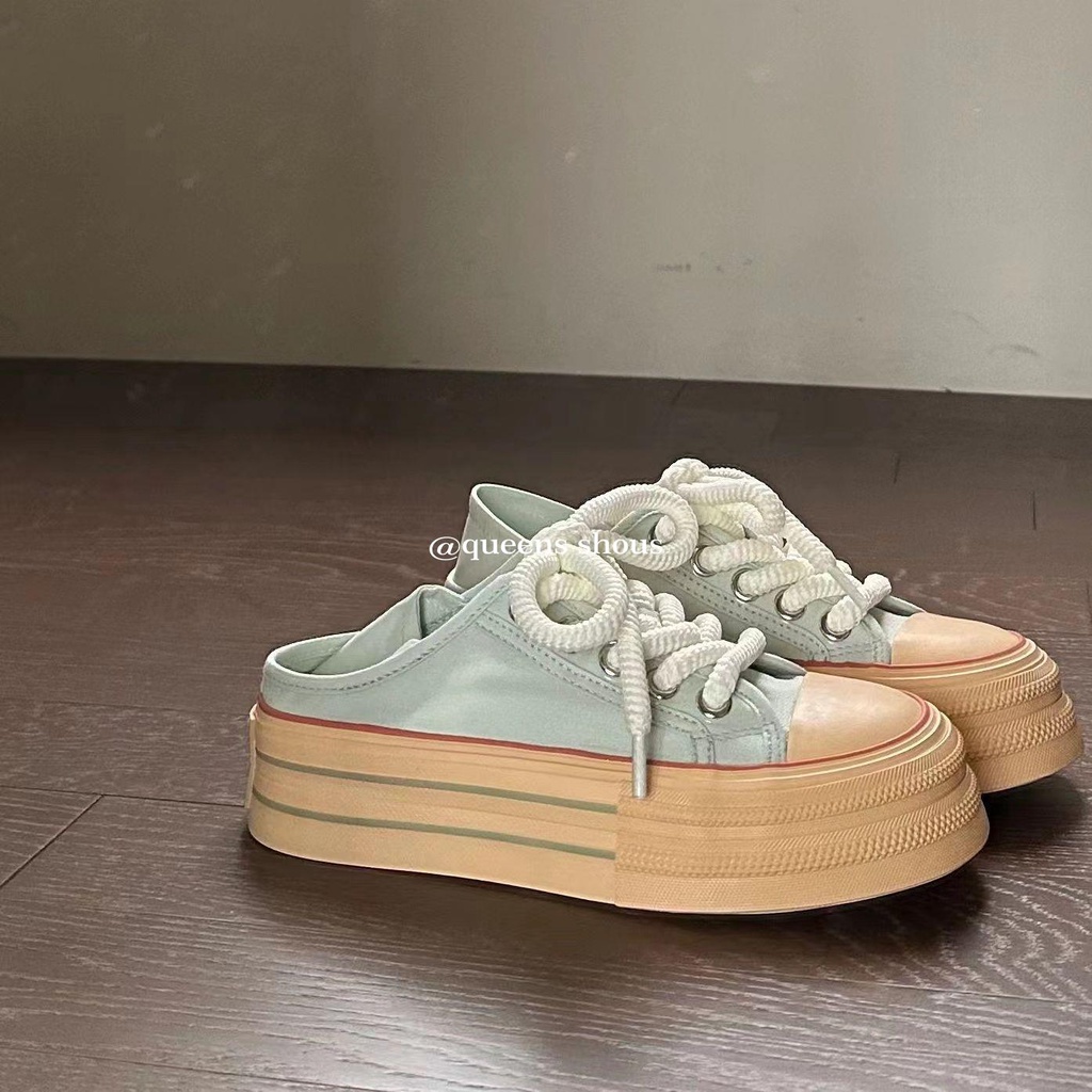 Giày Lười Đế Dày Bằng Vải Canvas Mẫu Mới 2023 Thời Trang Mùa Hè Dành Cho Bạn Nữ