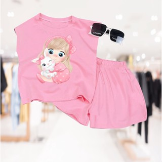   Km  Bộ đồ bé gái hình công chúa nơ ôm mèo cho bé 6kg đên 30kg.BDBG84. . 