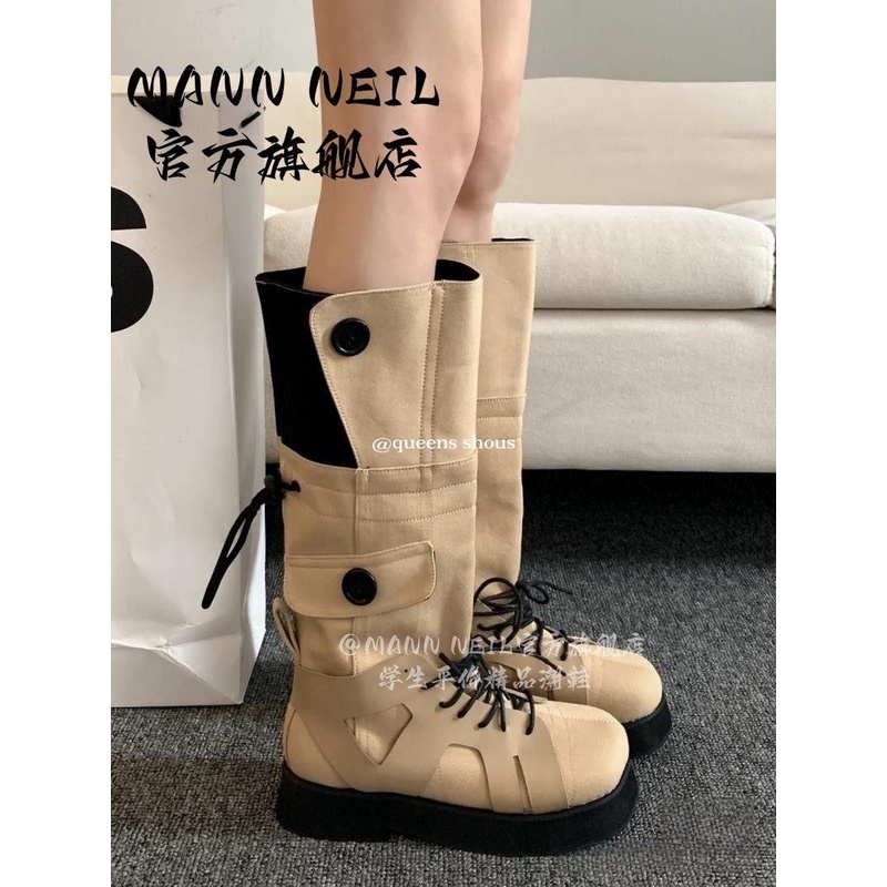 Hàng Mới Về Mới Giày Bốt Cổ Cao Qua Gối Mũi Vuông Đế Dày Phong Cách Âu Mỹ Thời Trang Mùa Hè 2023 Cho Nữ