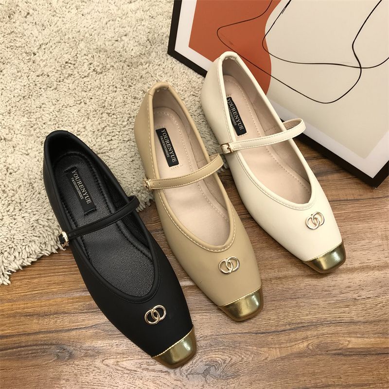 YAOLI  Giày Búp Bê Đế Bằng Phong Cách Mary Jane Doudou Pháp