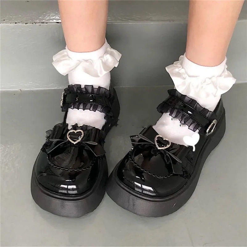 Siêu rẻ Giày búp bê Giày da nữ Nhật Bản dễ thương học sinh lolita công chúa loli xả kho thanh lý
