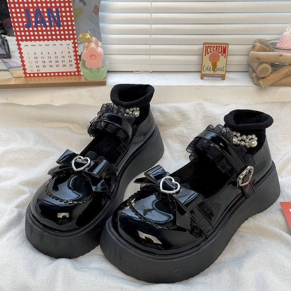 Siêu rẻ Giày búp bê Giày da nữ Nhật Bản dễ thương học sinh lolita công chúa loli xả kho thanh lý