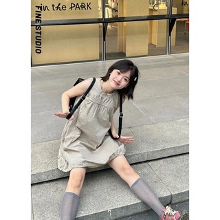 Đầm Chữ A Sát Nách Dáng Rộng Phối Dây Rút Thời Trang Mùa Hè 2023 Mới Cho Nữ