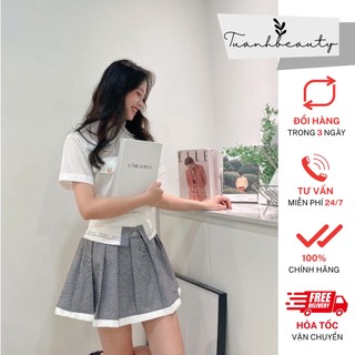 Set áo sơ mi mix chân váy xoè, Set kiểu tiểu thư