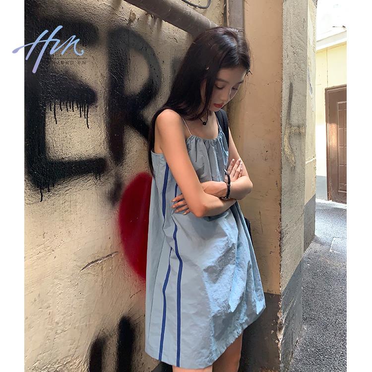 Đầm Hai Dây Dáng Rộng Thời Trang Mùa Hè 2023 Phong Cách Retro Mới Cho Nữ