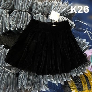 Chân váy xếp ly nhung-k26
