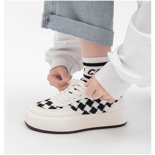 Siêu rẻ Giày Bánh Mì Đế Dày Mẫu Caro Đan Hottrend 2022 M8 - CAMSTORE xả kho thanh lý