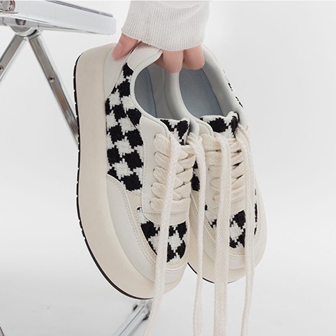 Siêu rẻ Giày Bánh Mì Đế Dày Mẫu Caro Đan Hottrend 2022 M8 - CAMSTORE xả kho thanh lý