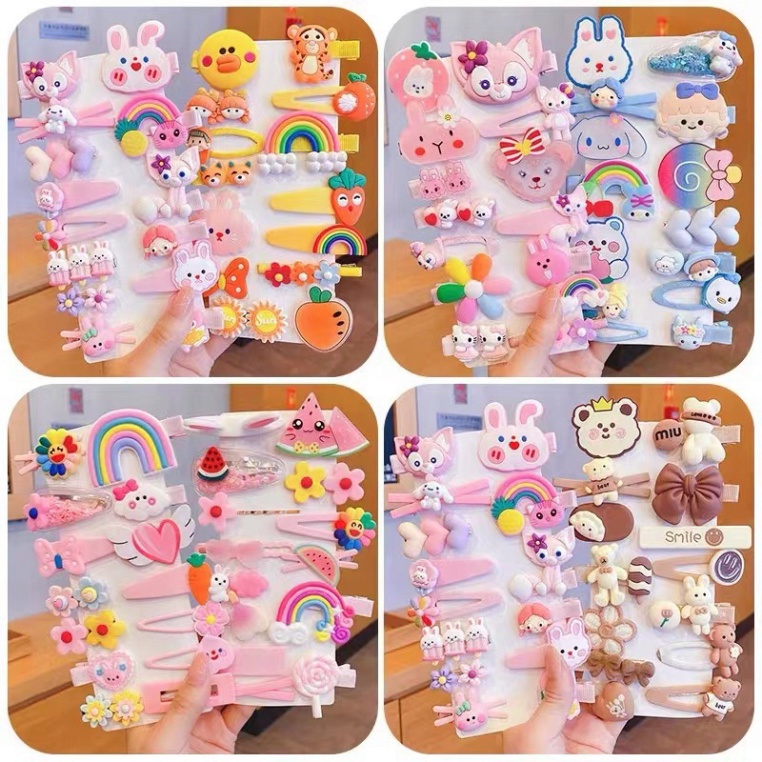 Kẹp mái, Kẹp tóc cho bé có nhiều màu sắc cho Bé🍀FREESHIP🍀Set 14 Kẹp Mái Nhiều Hình Dễ Thương Cho bé