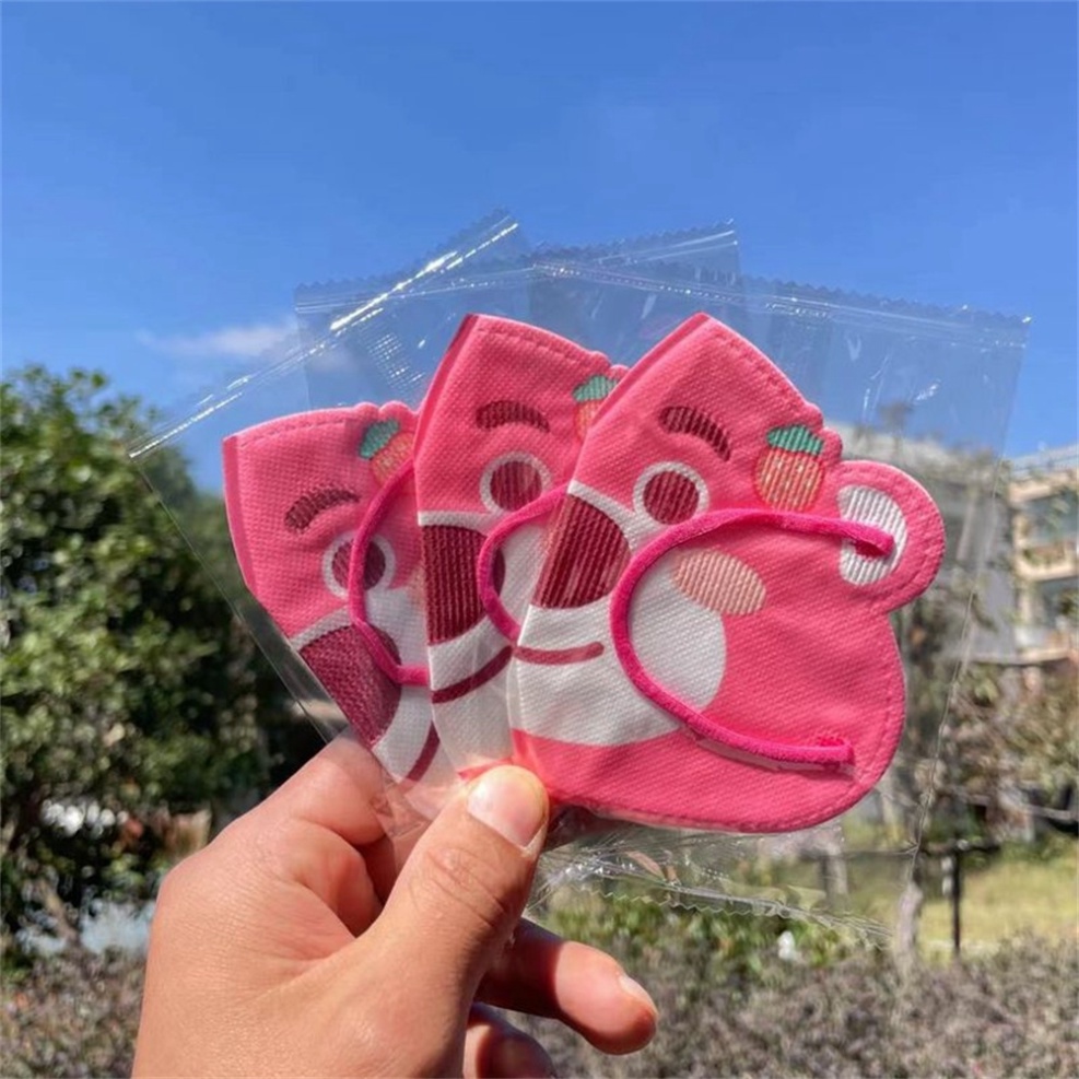 Khẩu trang Gấu Dâu Losto🍀FREESHIP🍀combo 10 khẩu trang chiếc siêu dễ thương chống nắng cho bé