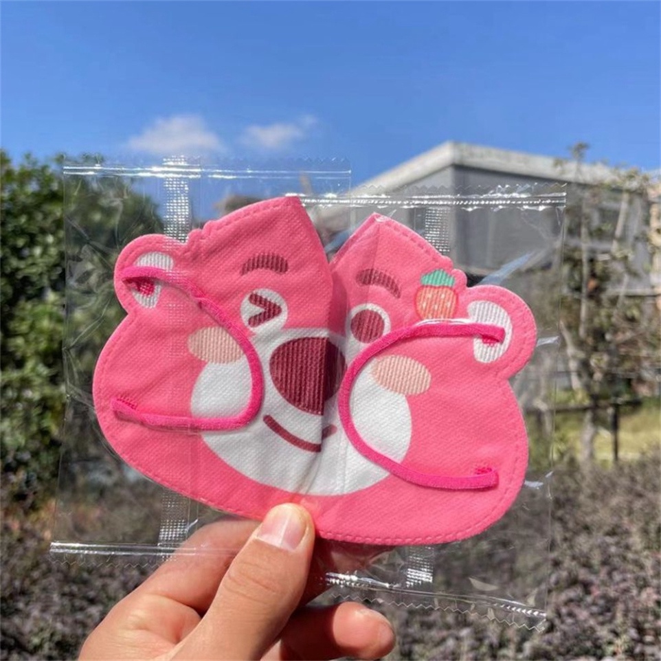 Khẩu trang Gấu Dâu Losto🍀FREESHIP🍀combo 10 khẩu trang chiếc siêu dễ thương chống nắng cho bé