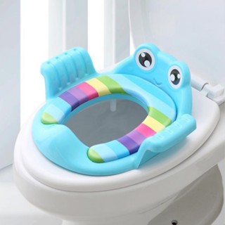  Bệt Bệ lót thu nhỏ bồn cầu hình ếch có tay vịn cho bé ngồi an toàn hơn🍒FREESHIP🍒Ghế lót toilet trẻ em 