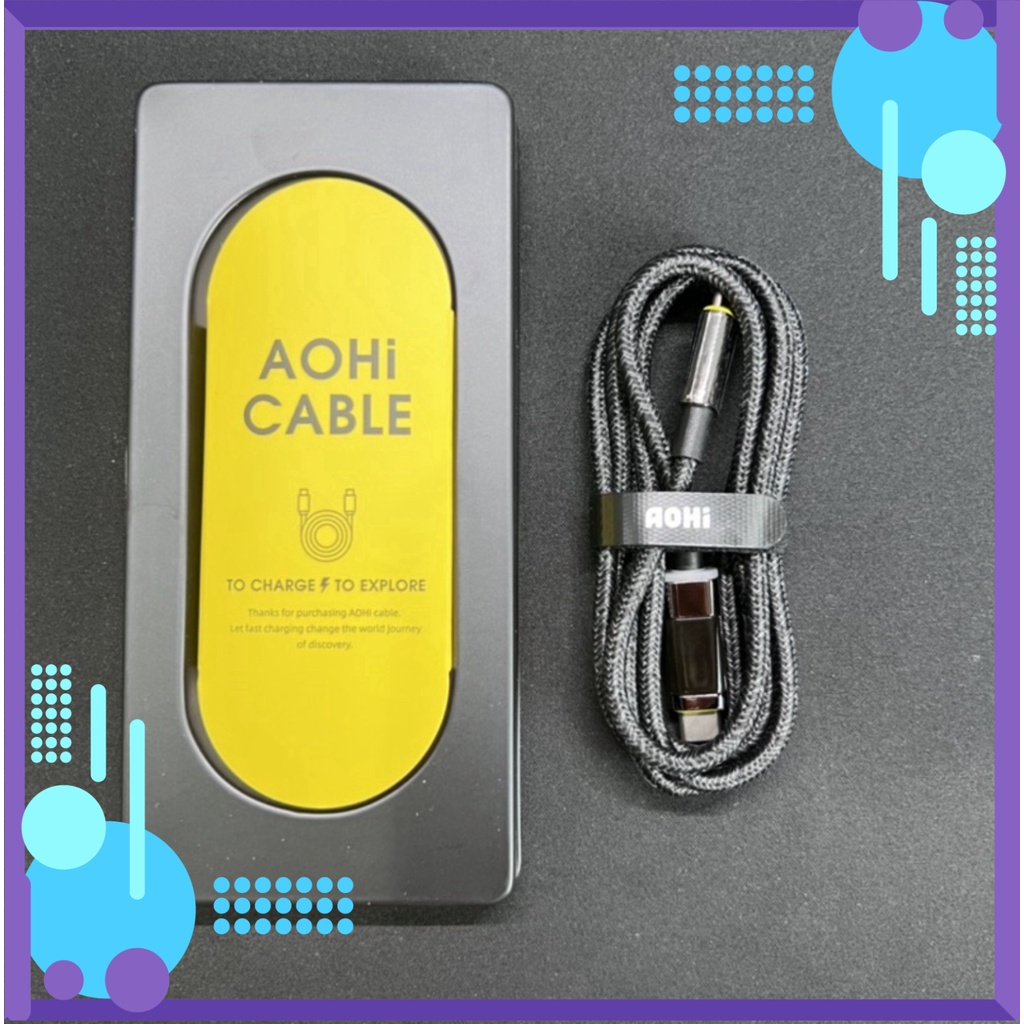 Dây cáp dù sạc nhanh AOHI Magline Pro+ AOC-L009 type C to L màn hình hiển thị công suất 27w Bảo hành 12 tháng