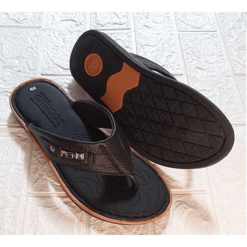 Siêu rẻ Dép Kẹp Nam Da Bò Tự Nhiên - May Quai Full D.KLuc xả kho thanh lý