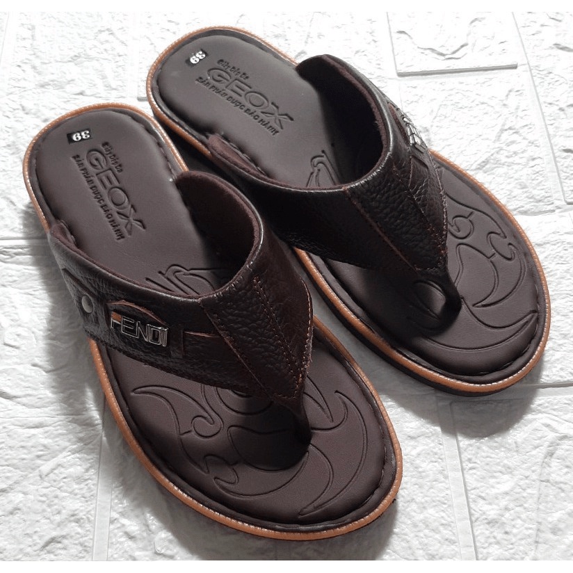 Siêu rẻ Dép Kẹp Nam Da Bò Tự Nhiên - May Quai Full D.KLuc xả kho thanh lý