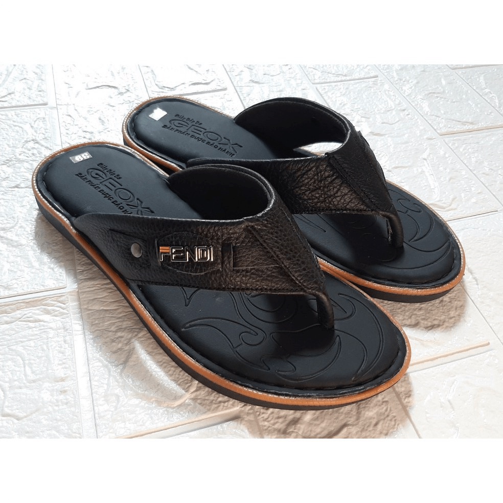 Siêu rẻ Dép Kẹp Nam Da Bò Tự Nhiên - May Quai Full D.KLuc xả kho thanh lý