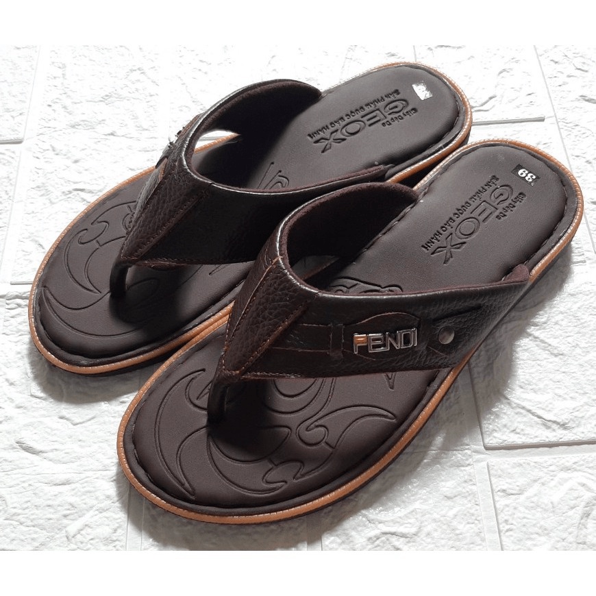 Siêu rẻ Dép Kẹp Nam Da Bò Tự Nhiên - May Quai Full D.KLuc xả kho thanh lý