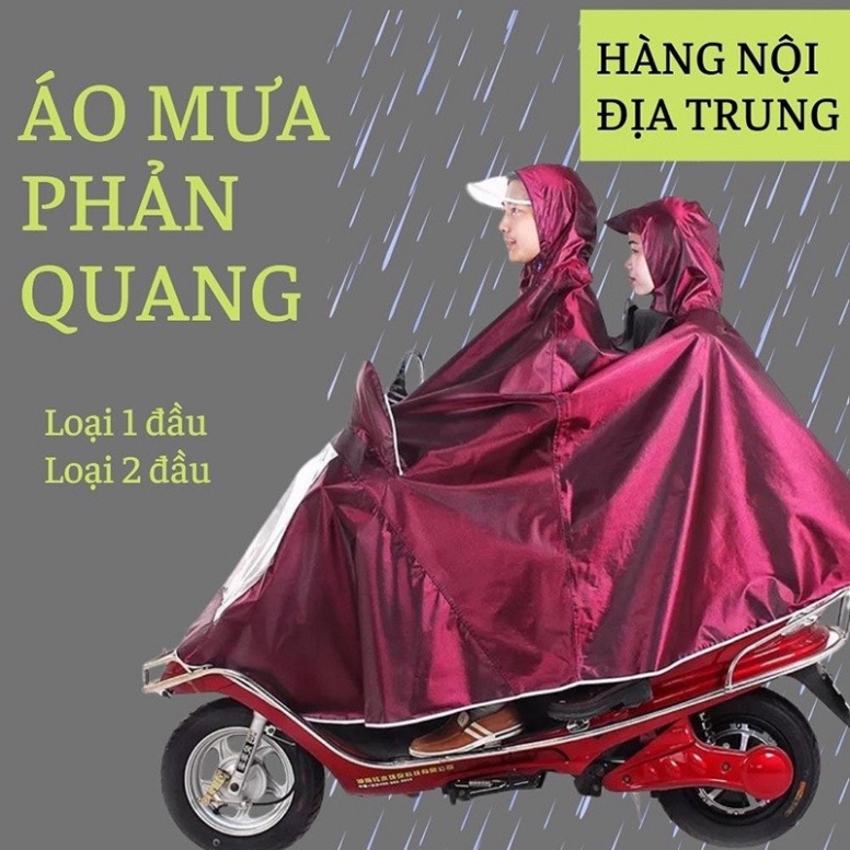 Áo mưa đi xe máy 1 người và 2 người che phủ toàn thân, kèm kính chắn mưa tiện lợi [ Hàng Tốt ]