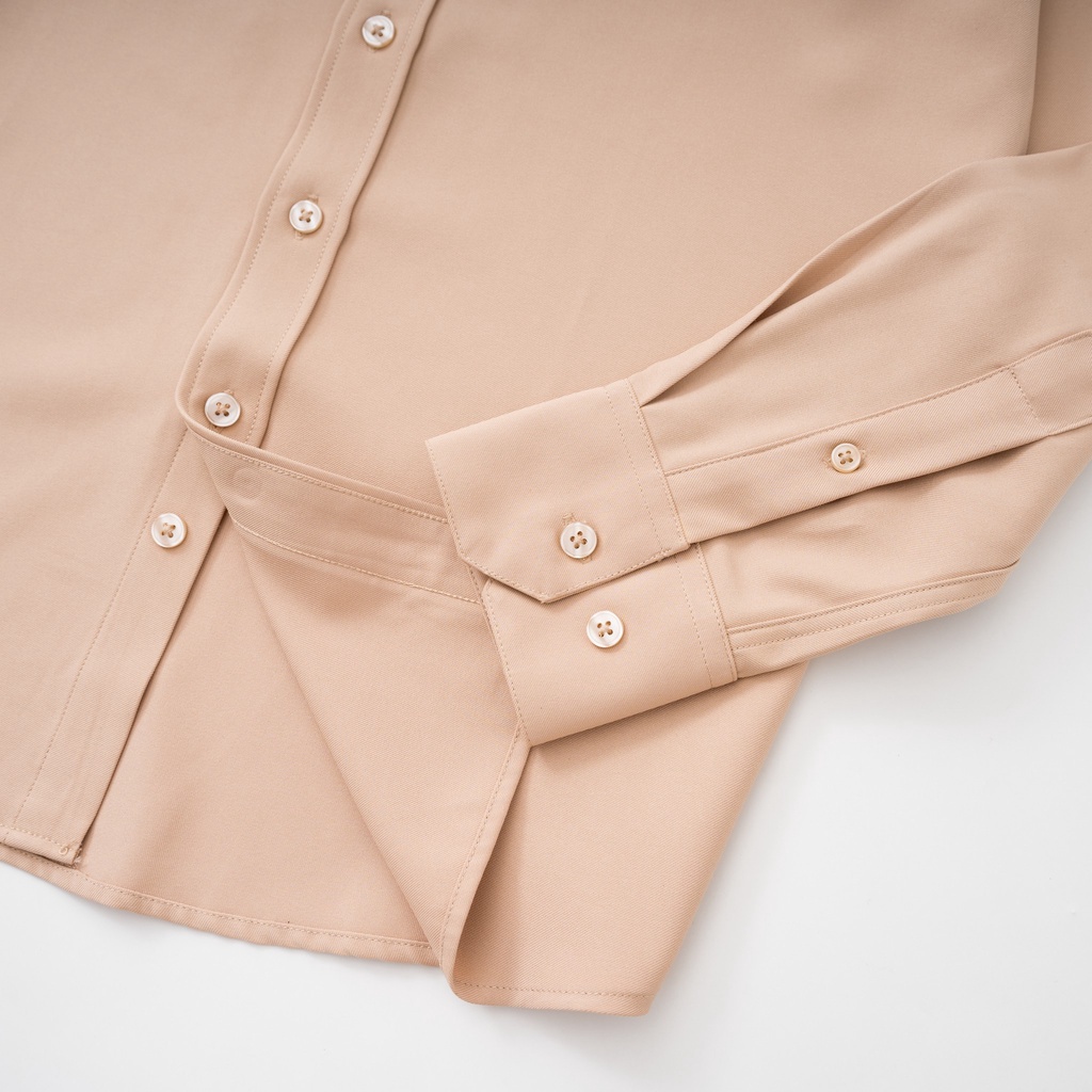 Sơ Mi Nam Tay Dài Nâu Nhạt KENTA SMD0091