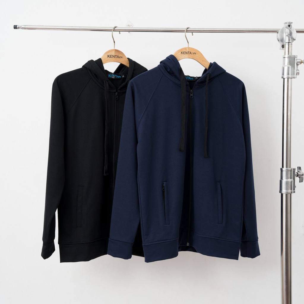 Áo Khoác Nỉ Có Nón KENTA Đen và Xanh Đen AKN0175