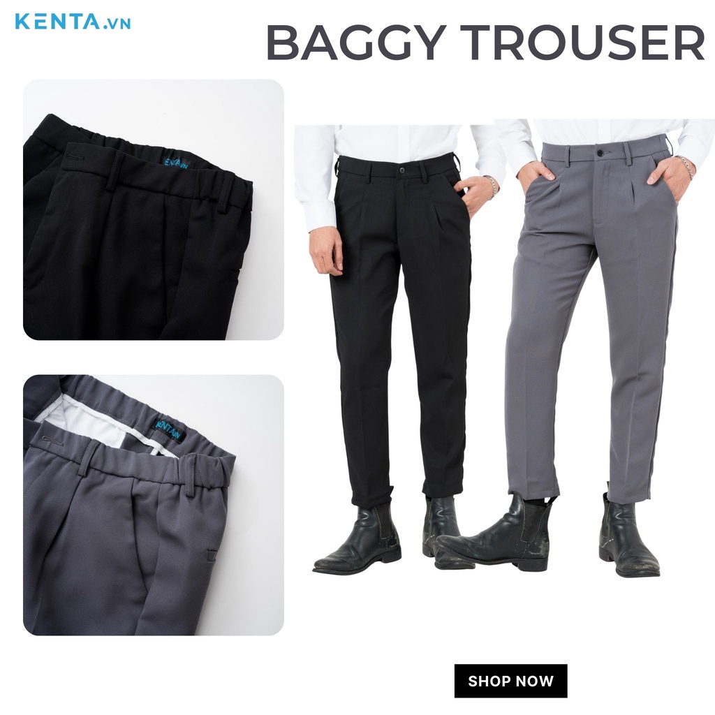 Quần Tây Baggy Nam Lưng Thun KENTA QTA0039