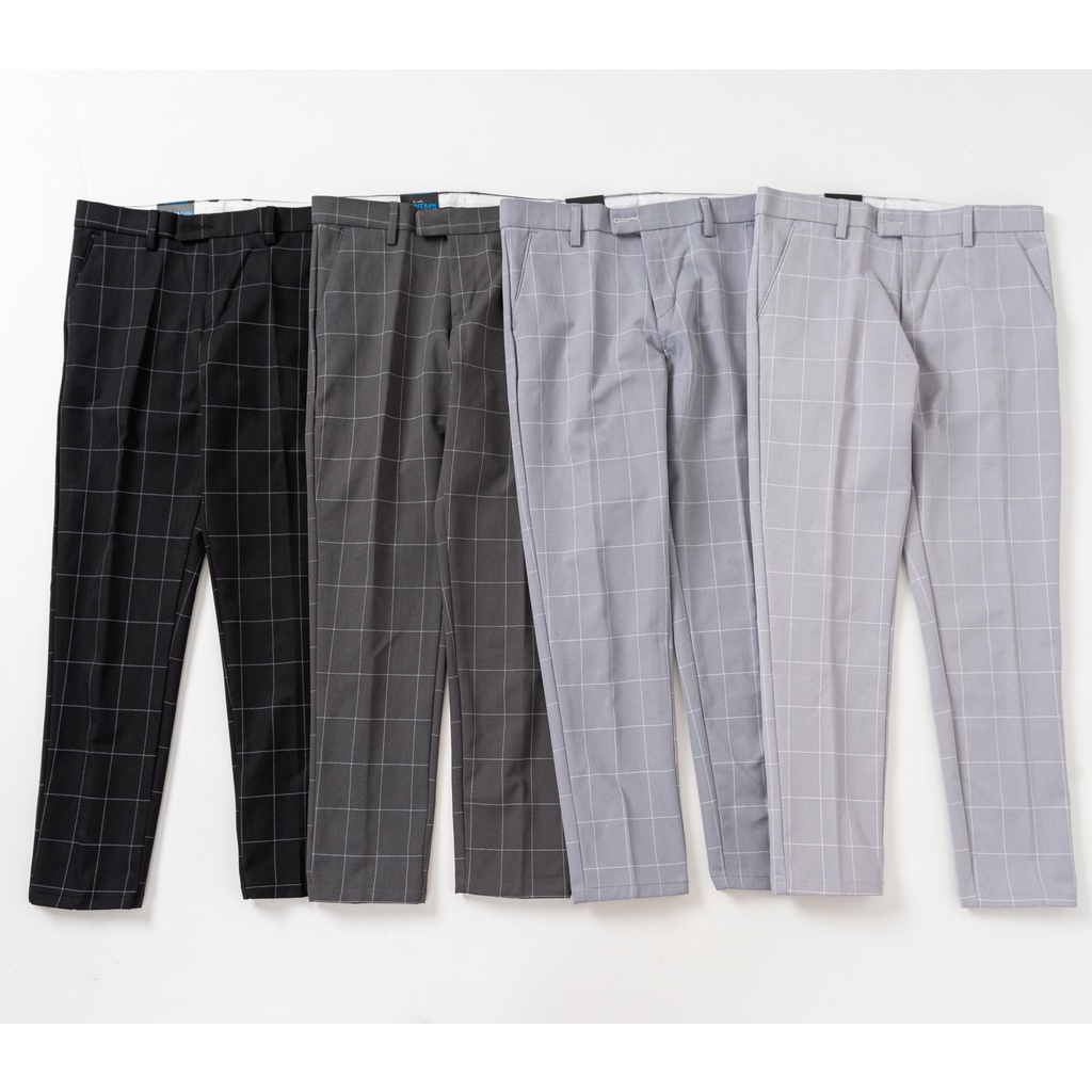 Quần kaki caro dài nam đen Kenta QKK0030