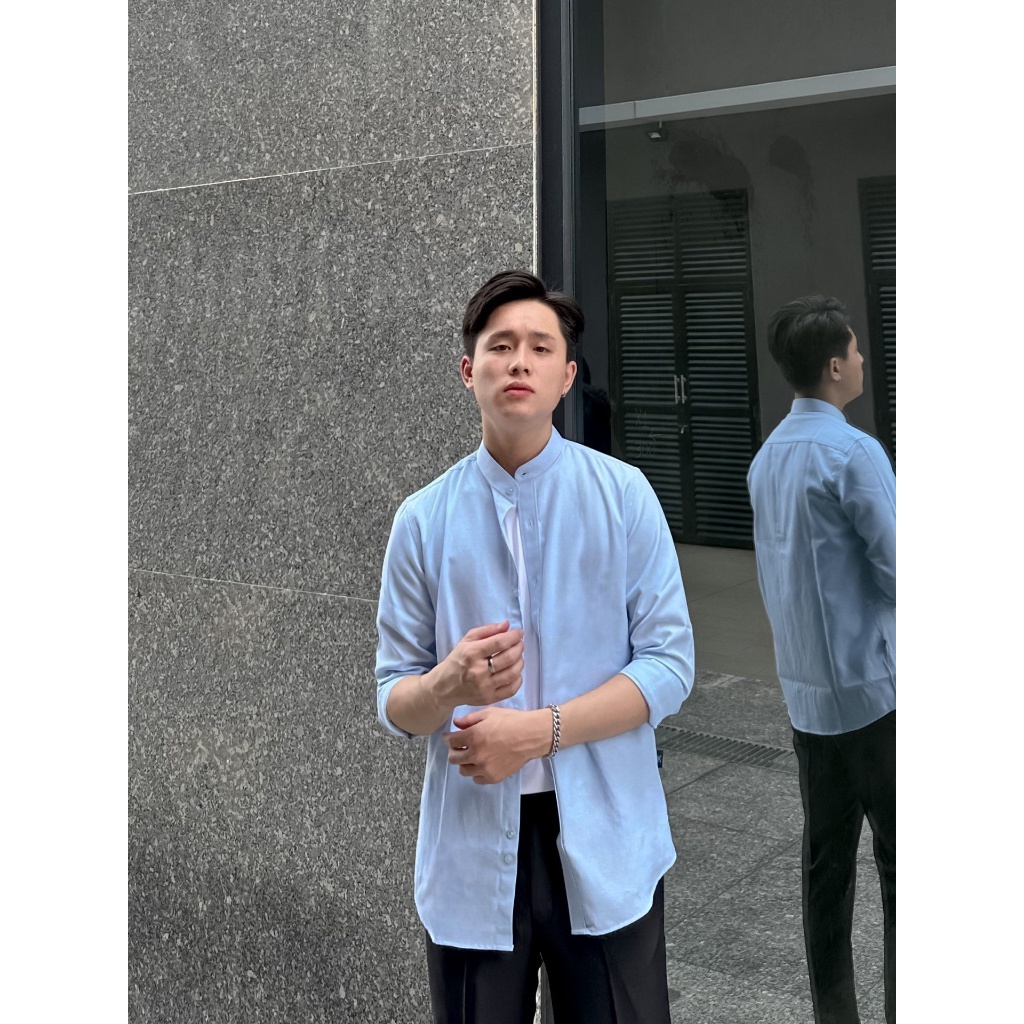 Sơ Mi Vải Oxford Cổ Trụ KENTA SMD0095