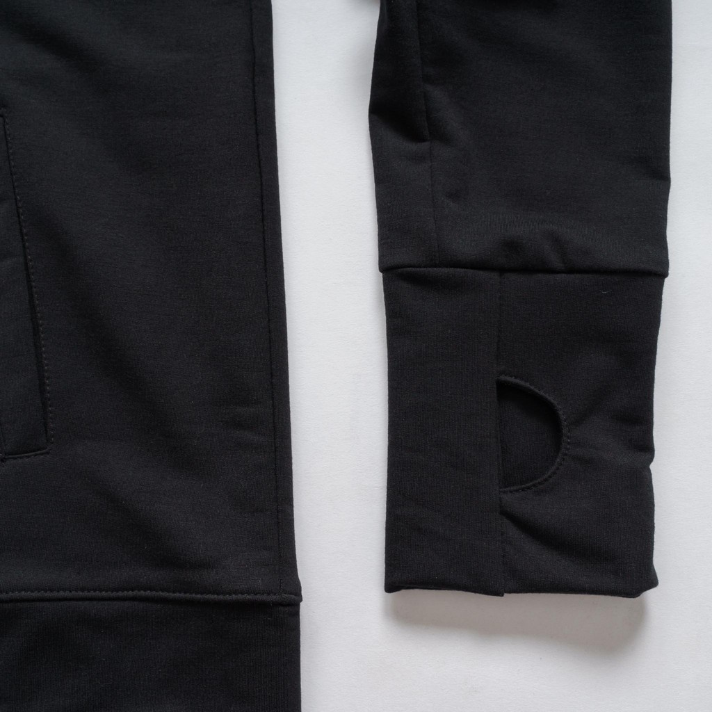 Áo khoác Kenta nam Đen xỏ ngón dây kéo AKN1178