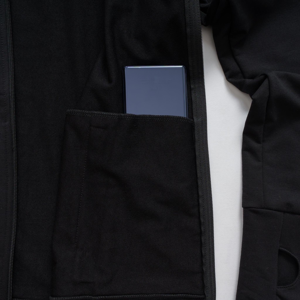 Áo khoác Kenta nam Đen xỏ ngón dây kéo AKN1178