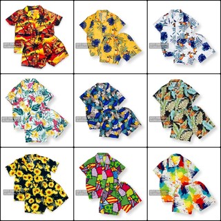 Bộ đi biển em bé và bigsize nam nữ vải kate thái thoáng mát, set áo đi biển, quần áo đi biển nam nữ, đồ đi biển bigsize