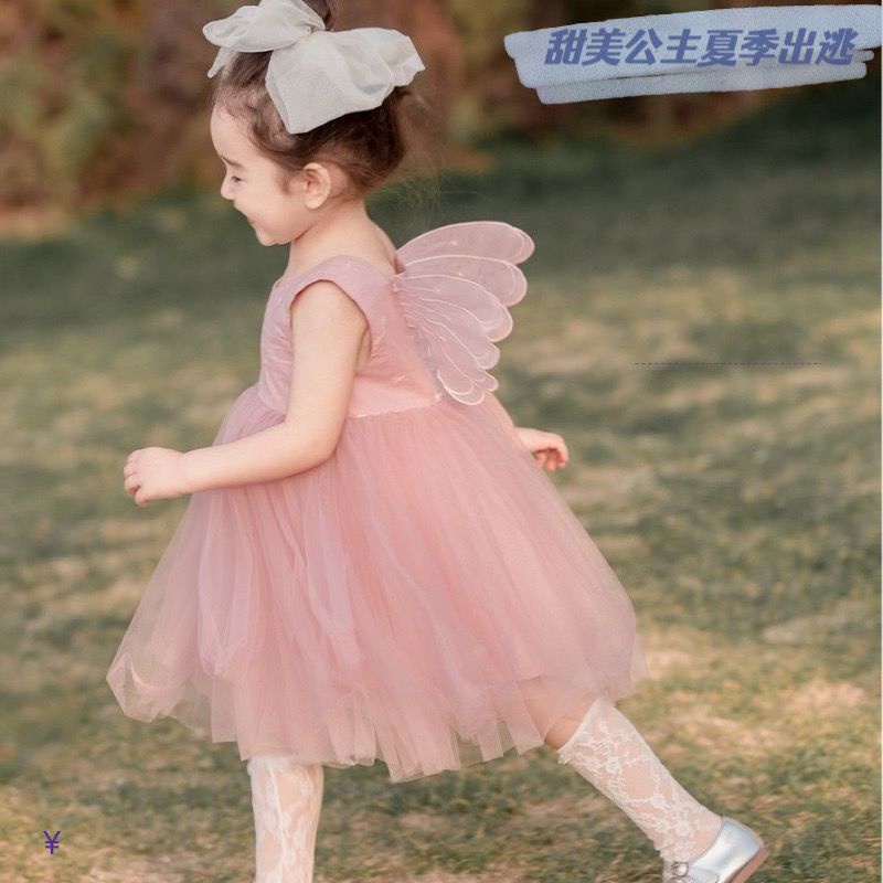 Xinxin ~ Đầm Công Chúa Không Tay Màu Trơn Thời Trang Mùa Hè Phong Cách Mới Dành Cho Bé Gái