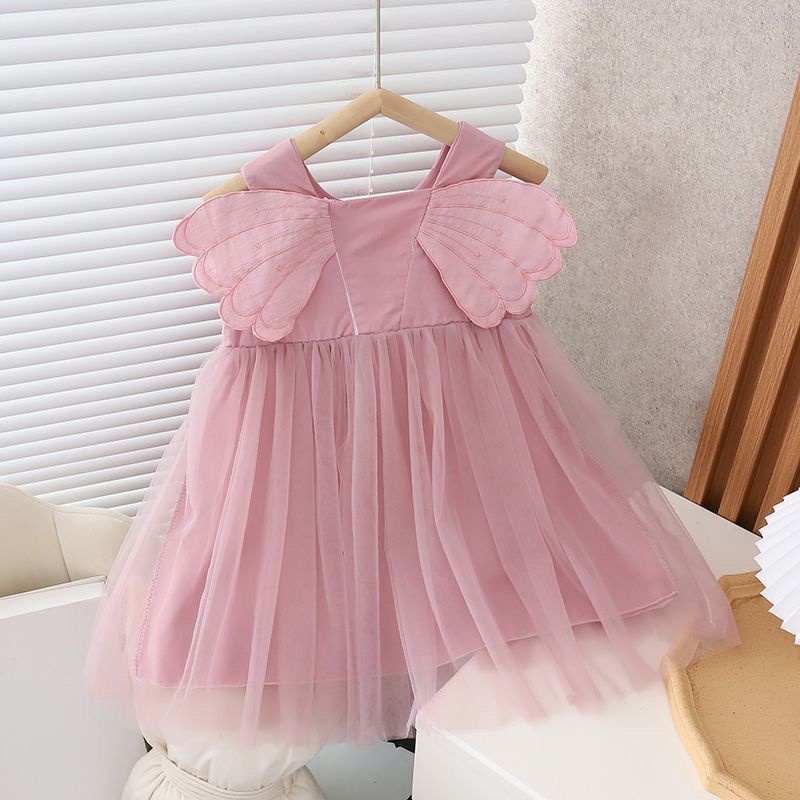 Xinxin ~ Đầm Công Chúa Không Tay Màu Trơn Thời Trang Mùa Hè Phong Cách Mới Dành Cho Bé Gái