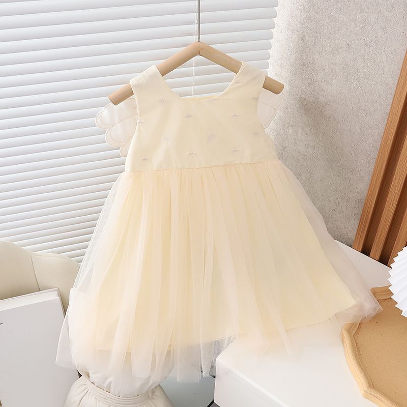 Xinxin ~ Đầm Công Chúa Không Tay Màu Trơn Thời Trang Mùa Hè Phong Cách Mới Dành Cho Bé Gái